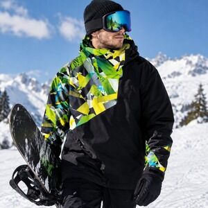 Bonfire Men's Chroma Insulated Snowboarding Ski Jacket Hooded Full Zip XL Y2K